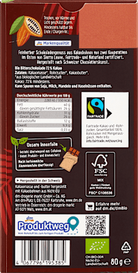 Schokolade, "Sierra Leone" Feine Bitter, 80 g
