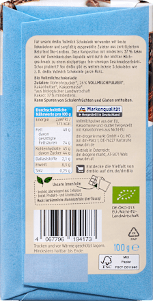 Schokolade, Vollmilch, 100 g