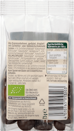Schokolierte Espressobohnen, 75 g