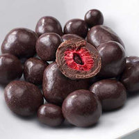 Schokolierte Himbeeren in Zartbitter, 150 g