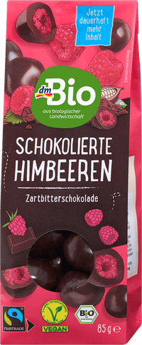 dmBio Schokolierte Himbeeren, 85 g
