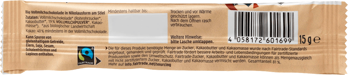 dmBio Schokololli, Vollmilch, 15 g
