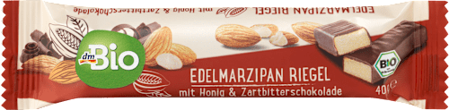 Schokoriegel, Edelmarzipan mit Honig & Zartbitterschokolade, 40 g