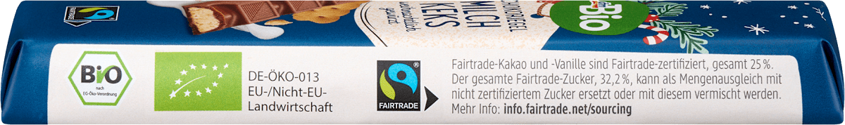 dmBio Schokoriegel Milch Keks, 40 g