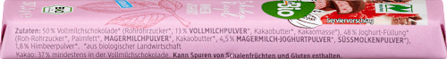 Schokoriegel, Vollmilch Himbeer Joghurt, 37,5 g