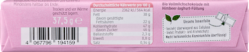 Schokoriegel, Vollmilch Himbeer Joghurt, 37,5 g