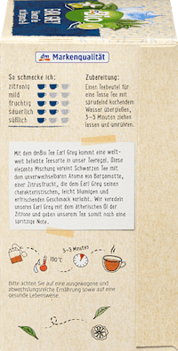 Schwarzer Tee Earl Grey (20 Beutel), 35 g