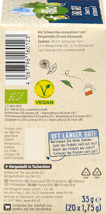 Earl Grey zwarte thee (20 theezakjes), 35 g