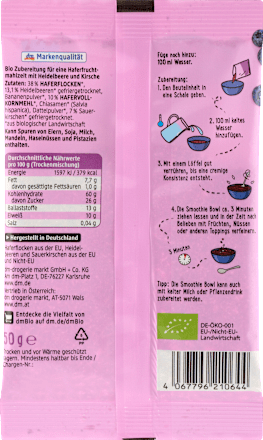 Smoothie Bowl, Heidelbeere-Kirsche, 50 g