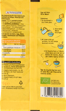 Smoothie Bowl, Mango-Maracuja-Kokos, 50 g
