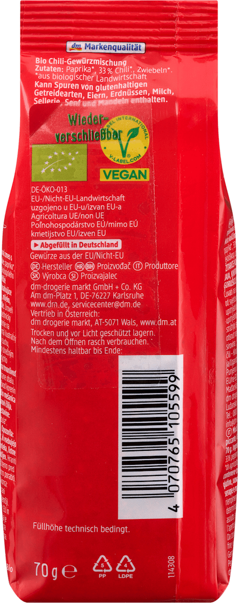 dmBio Spicy Chili, 70 g