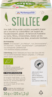 Stilltee Fenchel, Melisse, Zitronenverbene, Kümmel & Anis (20 Beutel), 30 g