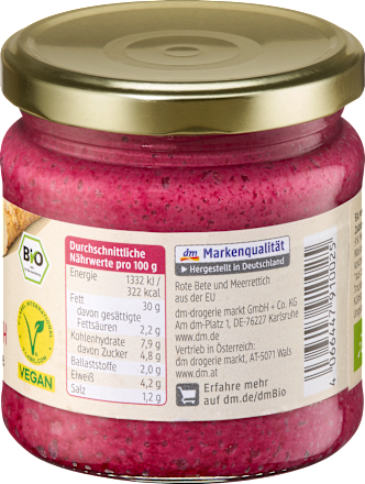 Streichcreme Rote Bete Meerrettich, 180 g