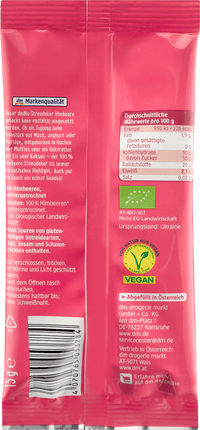 dmBio Streudekor, gehackte Himbeeren, 15 g