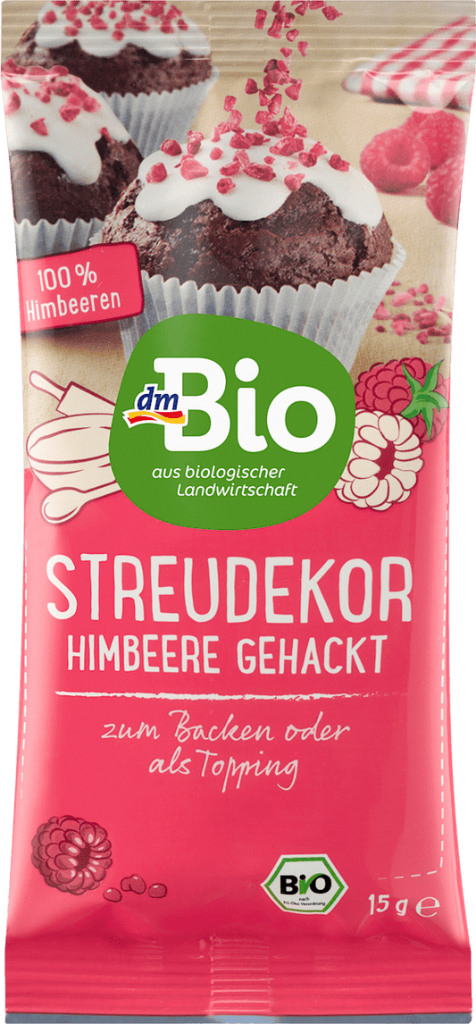 dmBio Décor en vrac, framboises hachées, 15 g