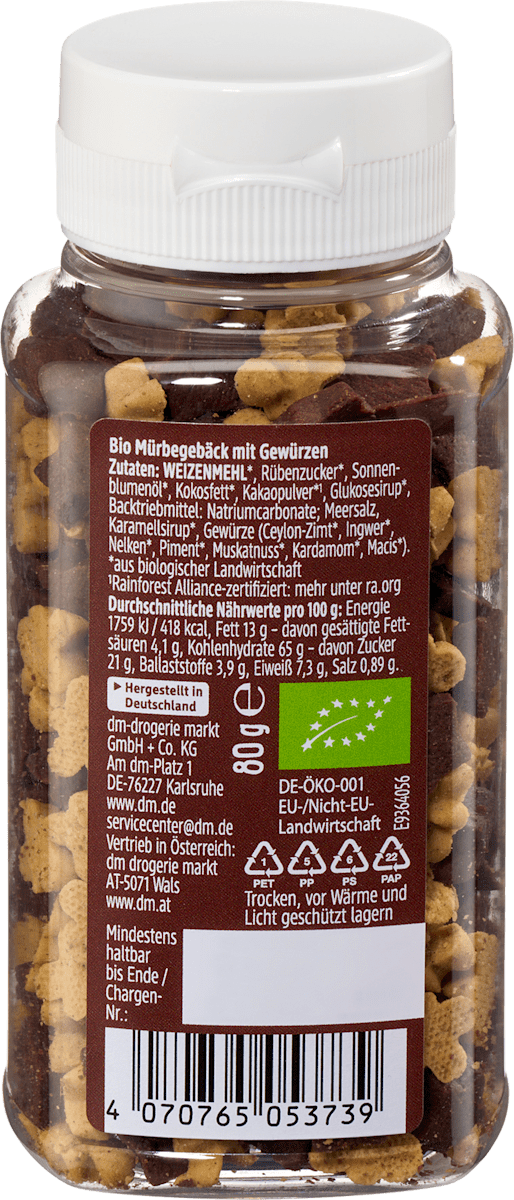 dmBio Streudekor Weihnachtsmix, 80 g