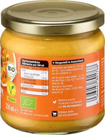 Suppe, Curry mit Tofu, 330 ml
