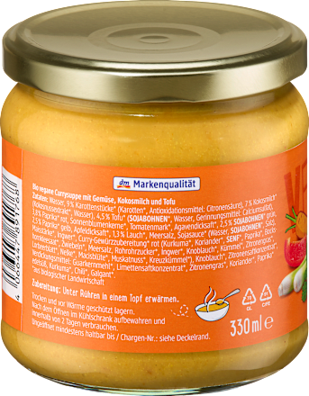 Suppe, Curry mit Tofu, 330 ml
