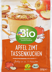 Tassenkuchen Apfel Zimt, vegan, 55 g