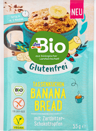 Tassenkuchen, Banana Bread, glutenfrei, 55 g