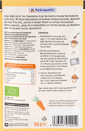 Tassenkuchen Carrot-Cake, 50 g