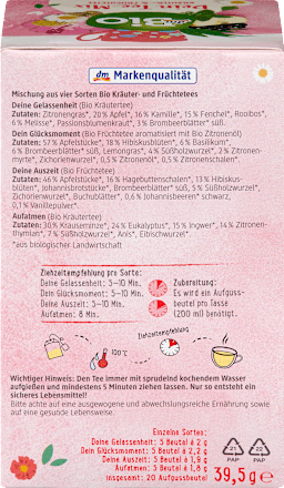 Tee-Mix, Kräuter- & Früchtetee 4 Sorten (20 Beutel), 39,5 g