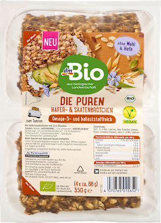 Toastbrötchen, Die Puren Hafer- & Saaten, 350 g