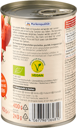 Tomatenfilets geschält, Filetti di Pomodoro, 400 g