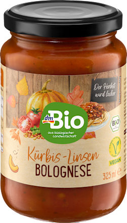 Tomatensoße, Bolognese mit Linsen & Kürbis, vegan, 350 g