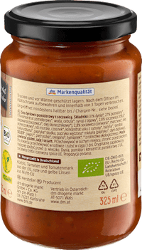 Tomatensoße, Bolognese mit Linsen & Kürbis, vegan, 350 g