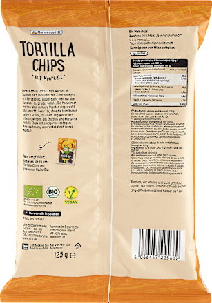 Tortilla Chips mit Meersalz, 125 g