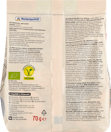 Trockenfrüchte, Apfelchips, 70 g