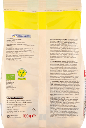 Trockenfrüchte, Apfelchips, 100 g