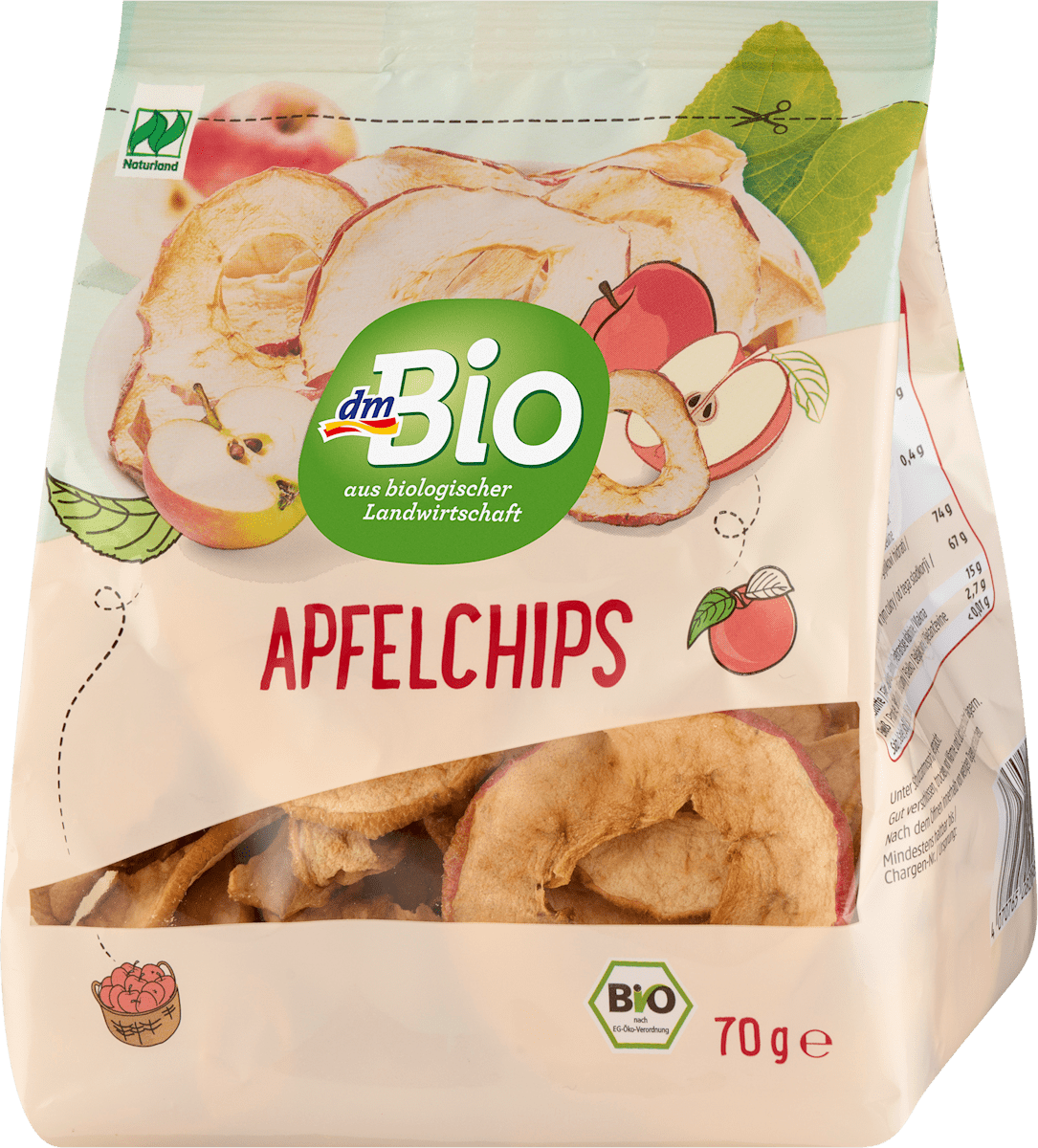 Trockenfrüchte, Apfelchips, 70 g