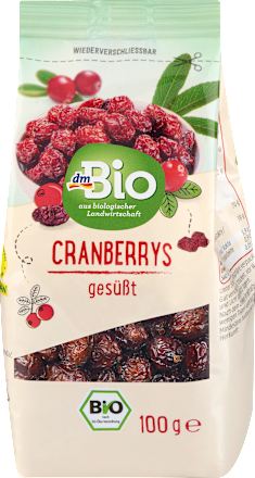 Trockenfrüchte, Cranberrys gesüßt, 100 g