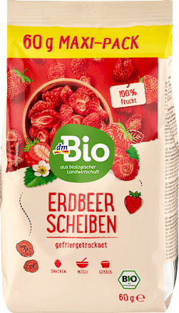 Trockenfrüchte, Erdbeerscheiben gefriergetrocknet, 60 g