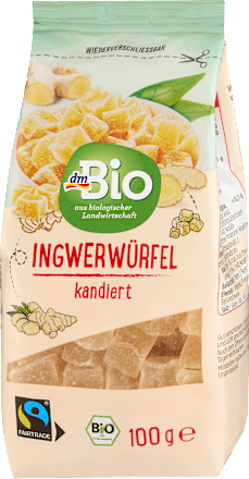 Trockenfrüchte, Ingwer-Würfel kandiert, 100 g