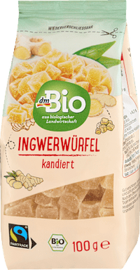 Trockenfrüchte, Ingwer-Würfel kandiert, 100 g