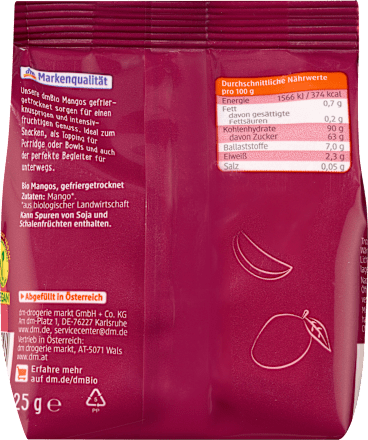 Trockenfrüchte, Mango gefriergetrocknet, 25 g