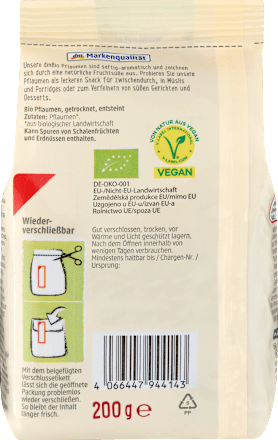 Trockenfrüchte, Pflaumen entsteint, 200 g