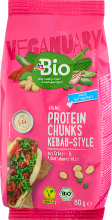 Vegane Protein Chunks mit Würzmischung Kebab-Style, 80 g