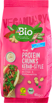 Vegane Protein Chunks mit Würzmischung Kebab-Style, 80 g