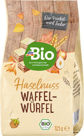 dmBio Waffelwürfel, Haselnuss, 125 g