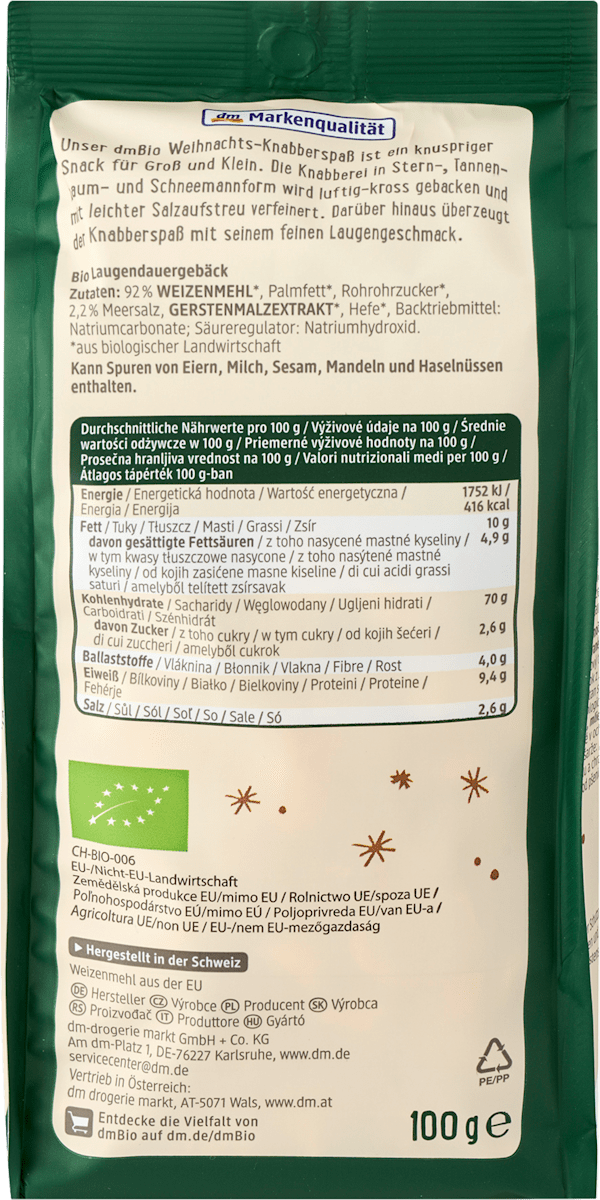 dmBio Weihnachtsknabberspaß, 100 g
