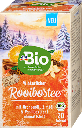 Winterrooibosthee met sinaasappelolie, kaneelolie en vanille-extract (20 zakjes), 40 g