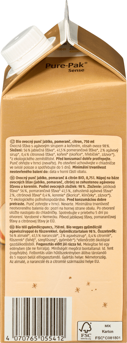 dmBio Winterpunsch, Apfel-Orange-Zitrone, 750 ml
