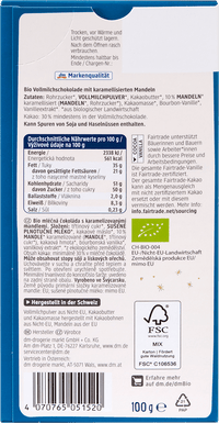 dmBio Winterschokolade, gebrannte Mandeln, 100 g