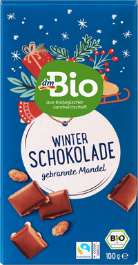dmBio Winterschokolade, gebrannte Mandeln, 100 g