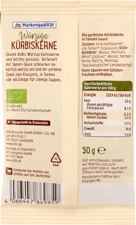 Würzige Kürbiskerne, 50 g
