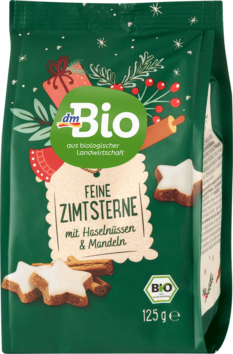 dmBio Zimtsterne mit Haselnüssen & Mandeln, 125 g